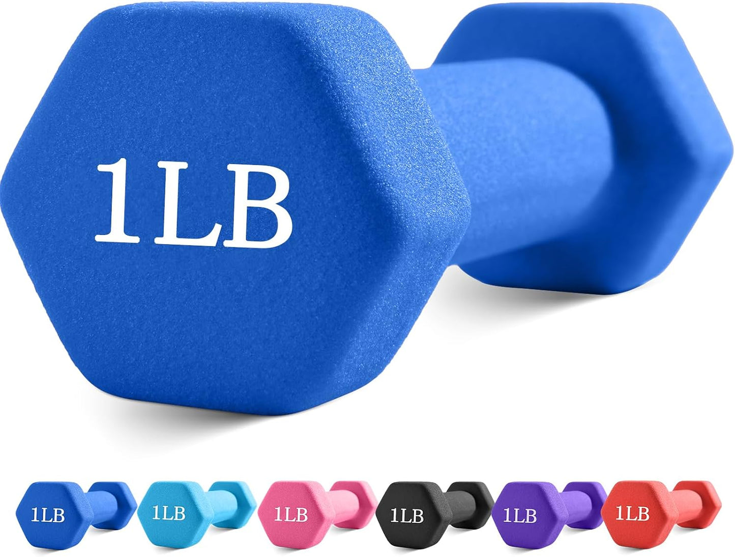 Weights Dumbbells with Neoprene Coating(Single), 1LB-3LB Anti-Roll, Anti-Slip, Hexagonal Home Fitness Equipment for Shoulder, Neck, and Hand Training for Seniors over 55 Old