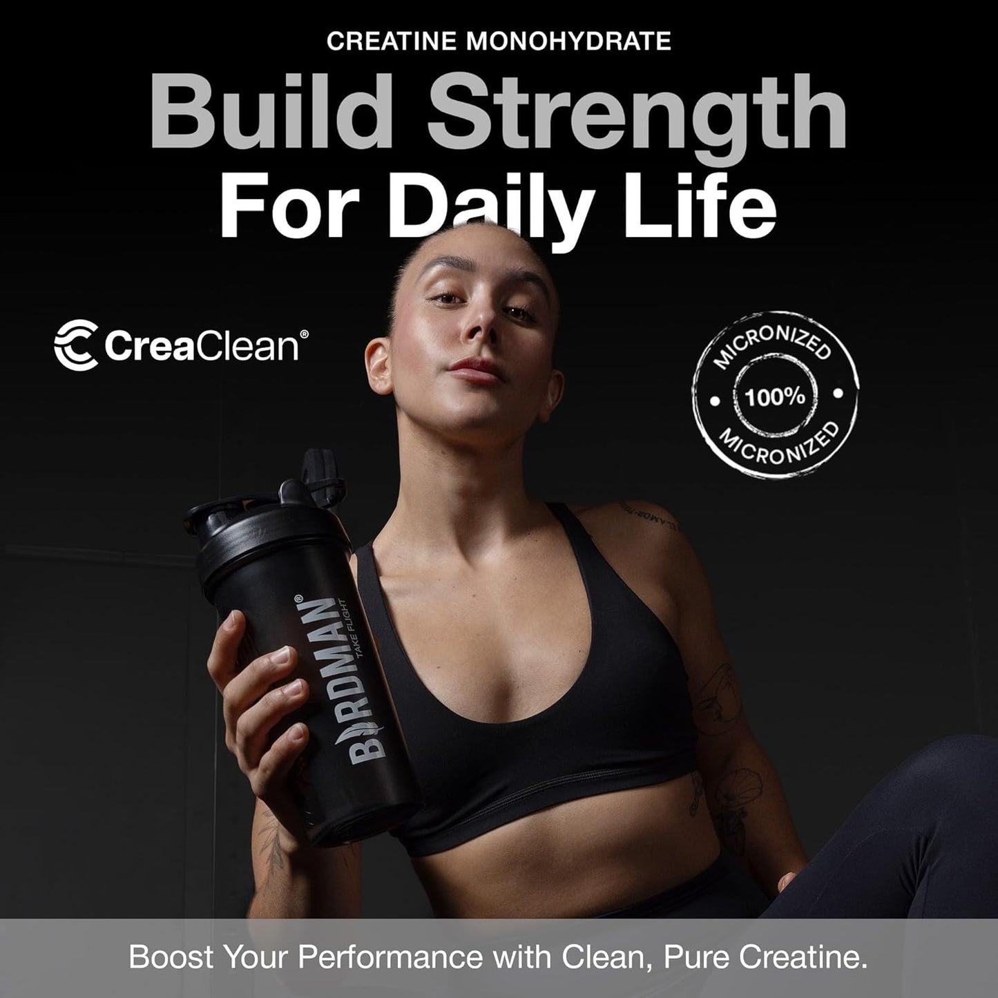 Micronized Creatine Monohydrate Powder, Muscle Recovery, Caffeine Free, Creatine Pre Workout, Vegan, Post Workout, Gluten Free, Sugar Free | 80 Servings (5 Grams Each) | 0.8Lb