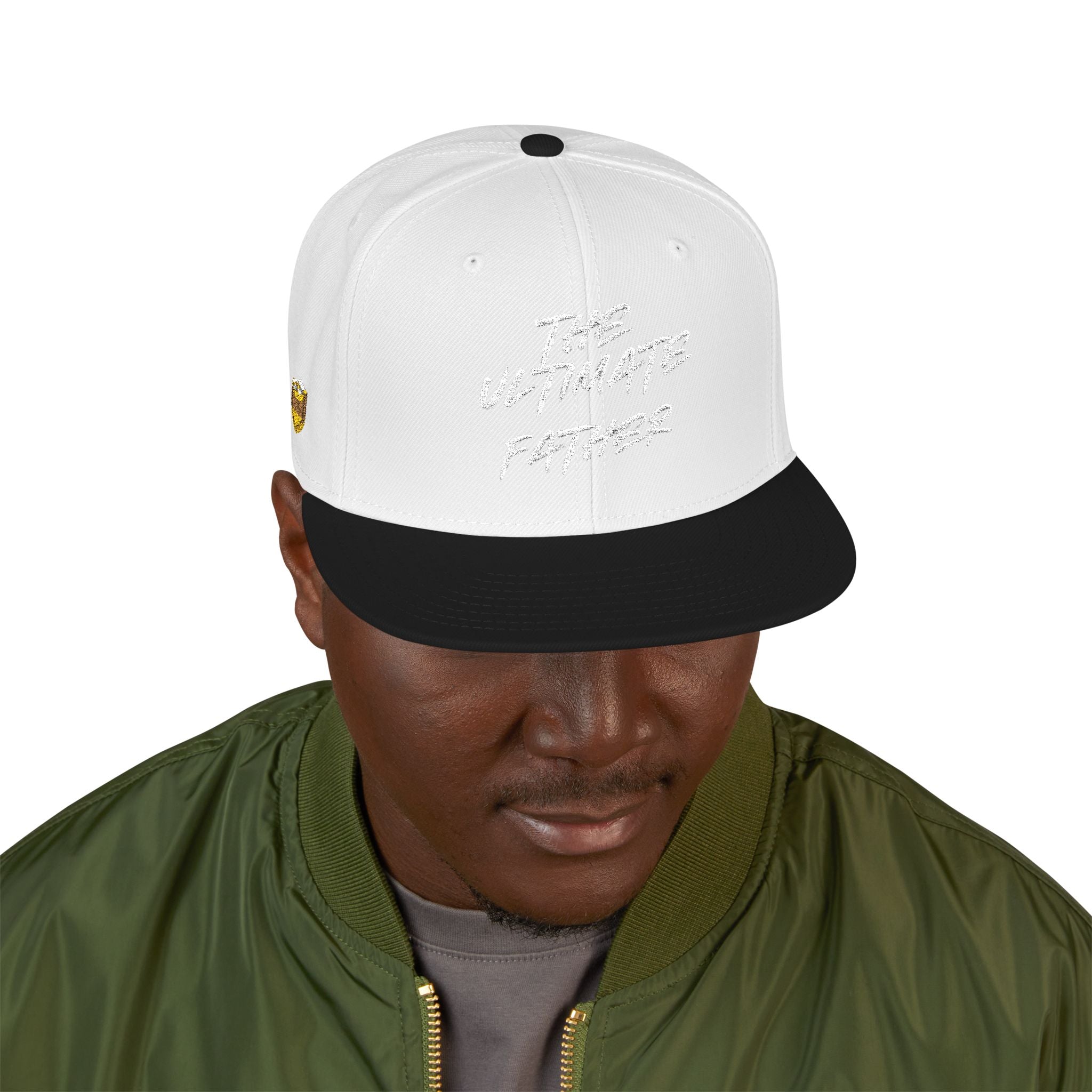 Snapback Hat — Embroidered “The Ultimate Father” Dad Cap with Gold Heart Accent