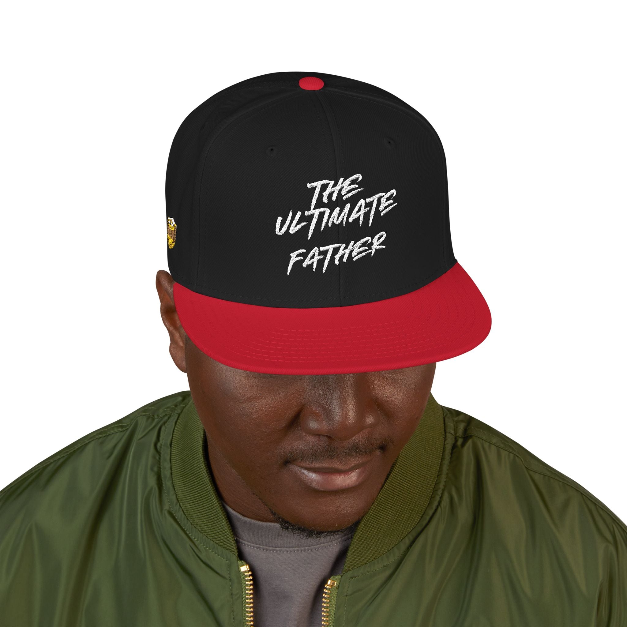 Snapback Hat — Embroidered “The Ultimate Father” Dad Cap with Gold Heart Accent