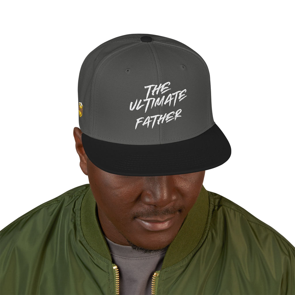 Snapback Hat — Embroidered “The Ultimate Father” Dad Cap with Gold Heart Accent