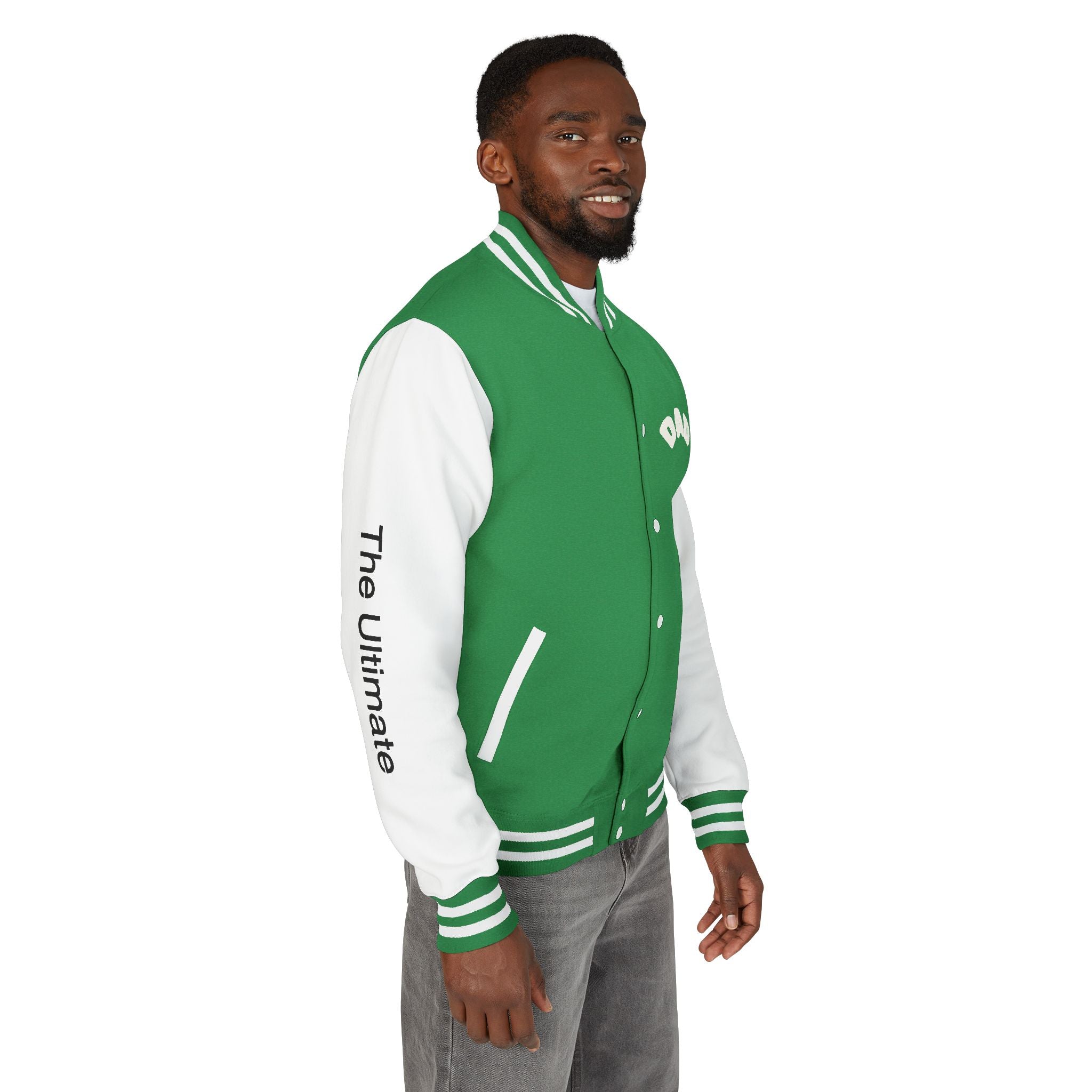 The Ultimate Father Letterman Jacket – 'New Dad' Graphic Varsity Jacket