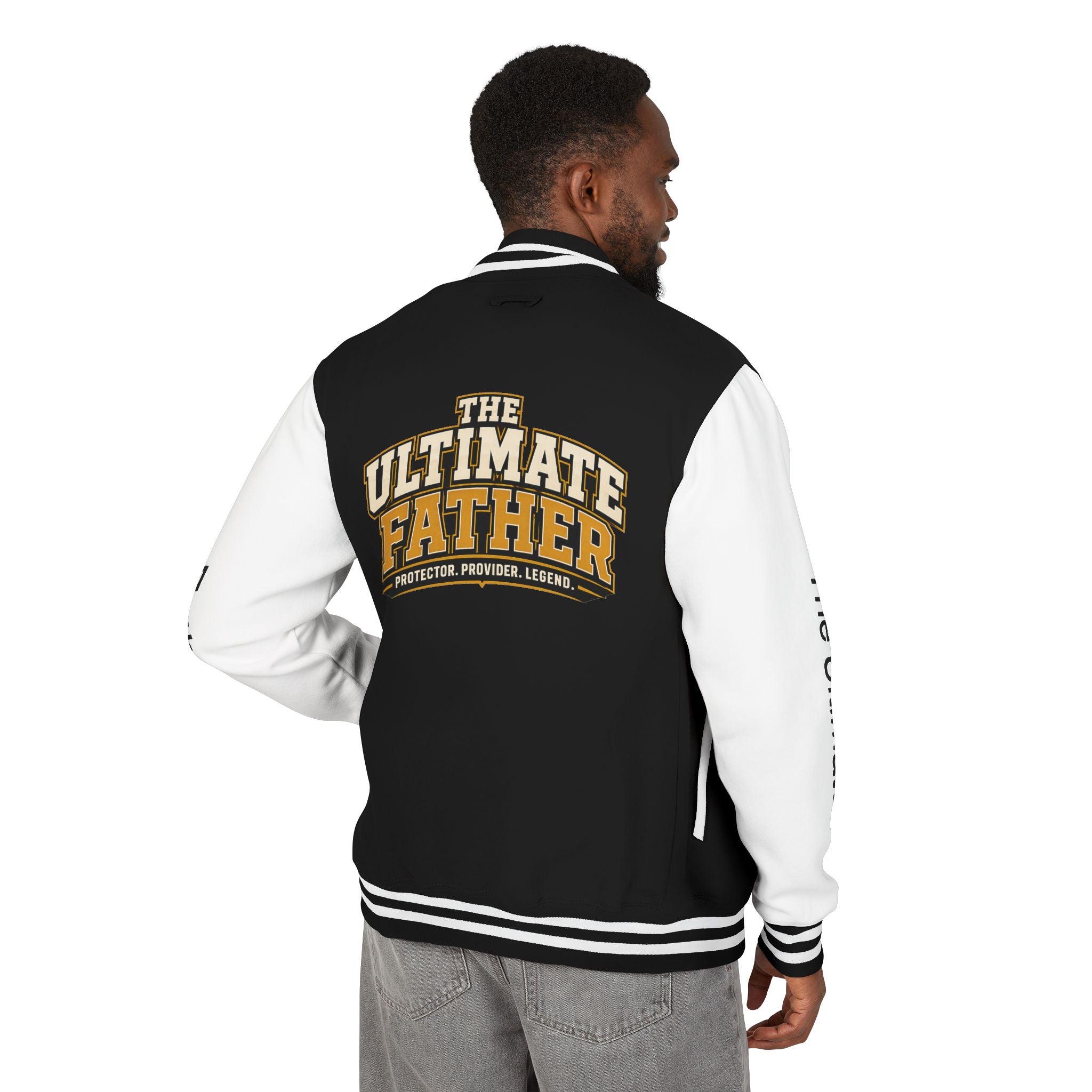 The Ultimate Father Letterman Jacket – 'New Dad' Graphic Varsity Jacket