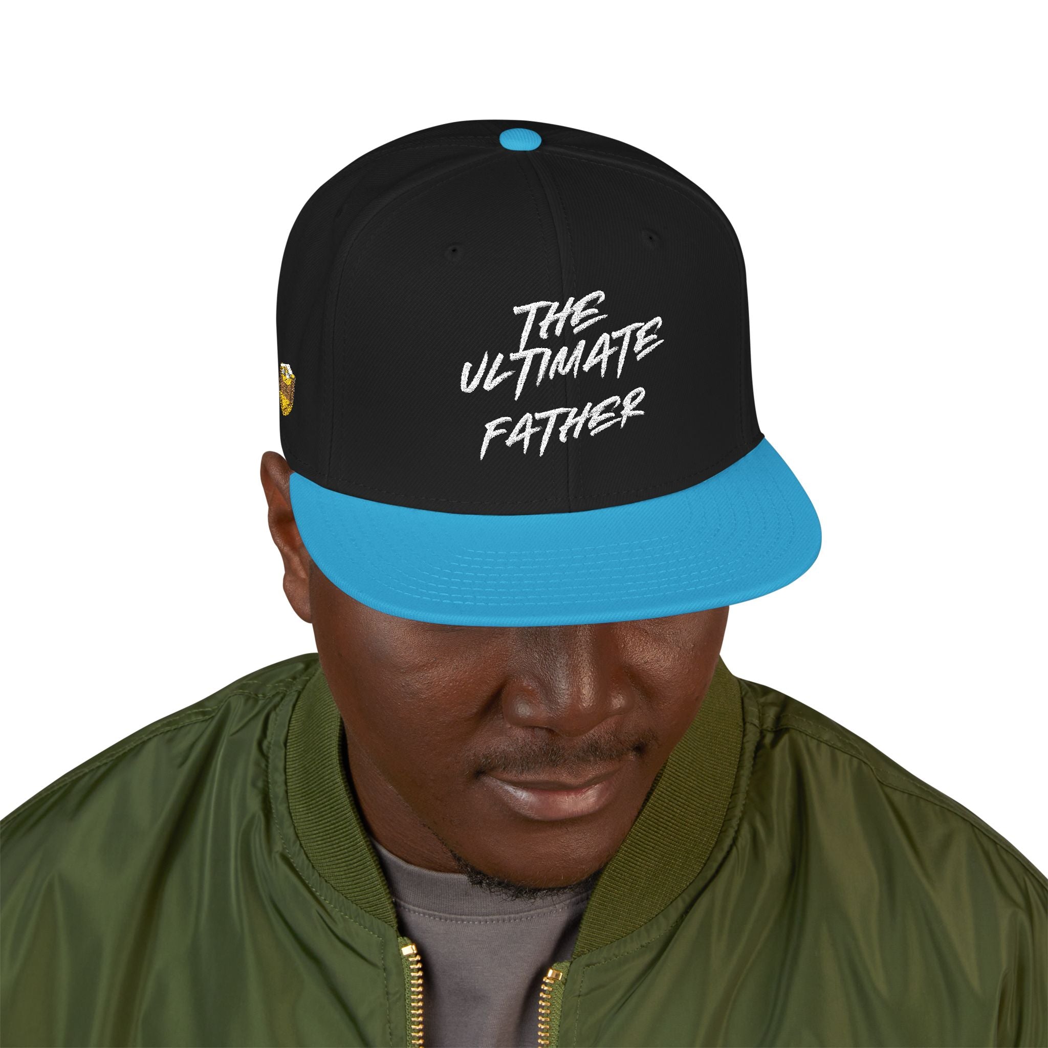 Snapback Hat — Embroidered “The Ultimate Father” Dad Cap with Gold Heart Accent