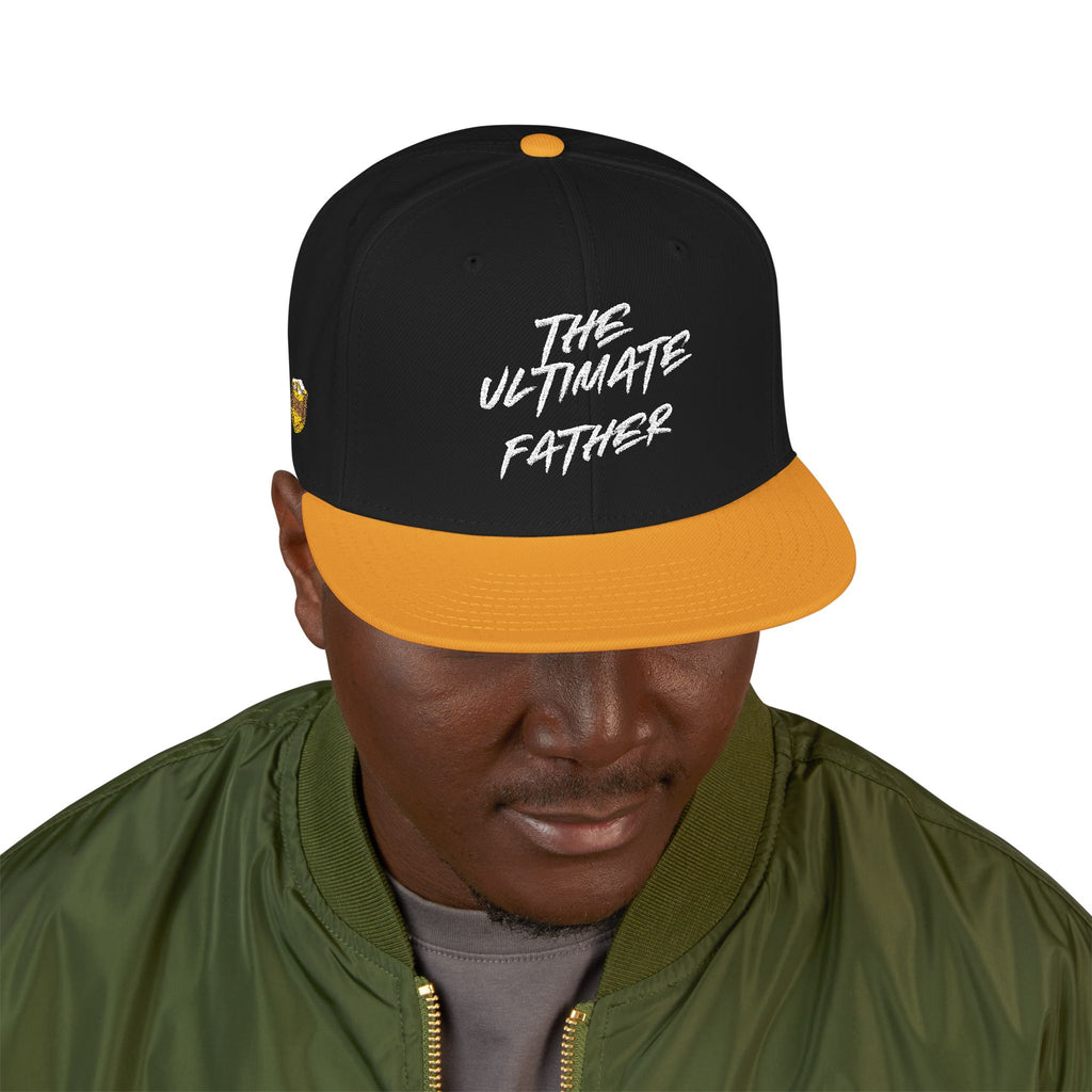 Snapback Hat — Embroidered “The Ultimate Father” Dad Cap with Gold Heart Accent
