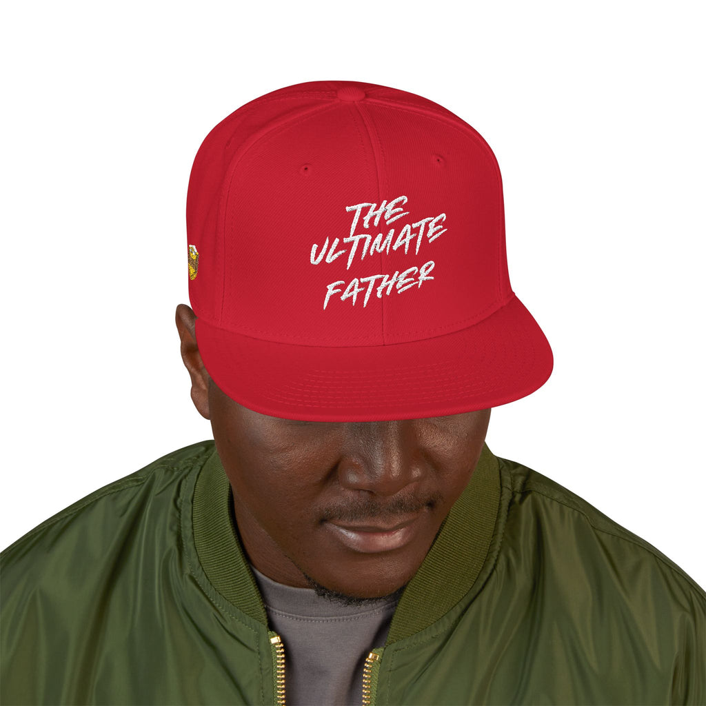 Snapback Hat — Embroidered “The Ultimate Father” Dad Cap with Gold Heart Accent