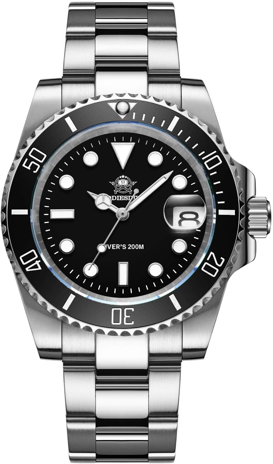 41 MM Mens Dive Watch Quartz Movement Watches for Men Easy to Read Dial 200 M Waterproof BGW9 Luminous Analog Orange/Red/Green/Black Gradient Dial
