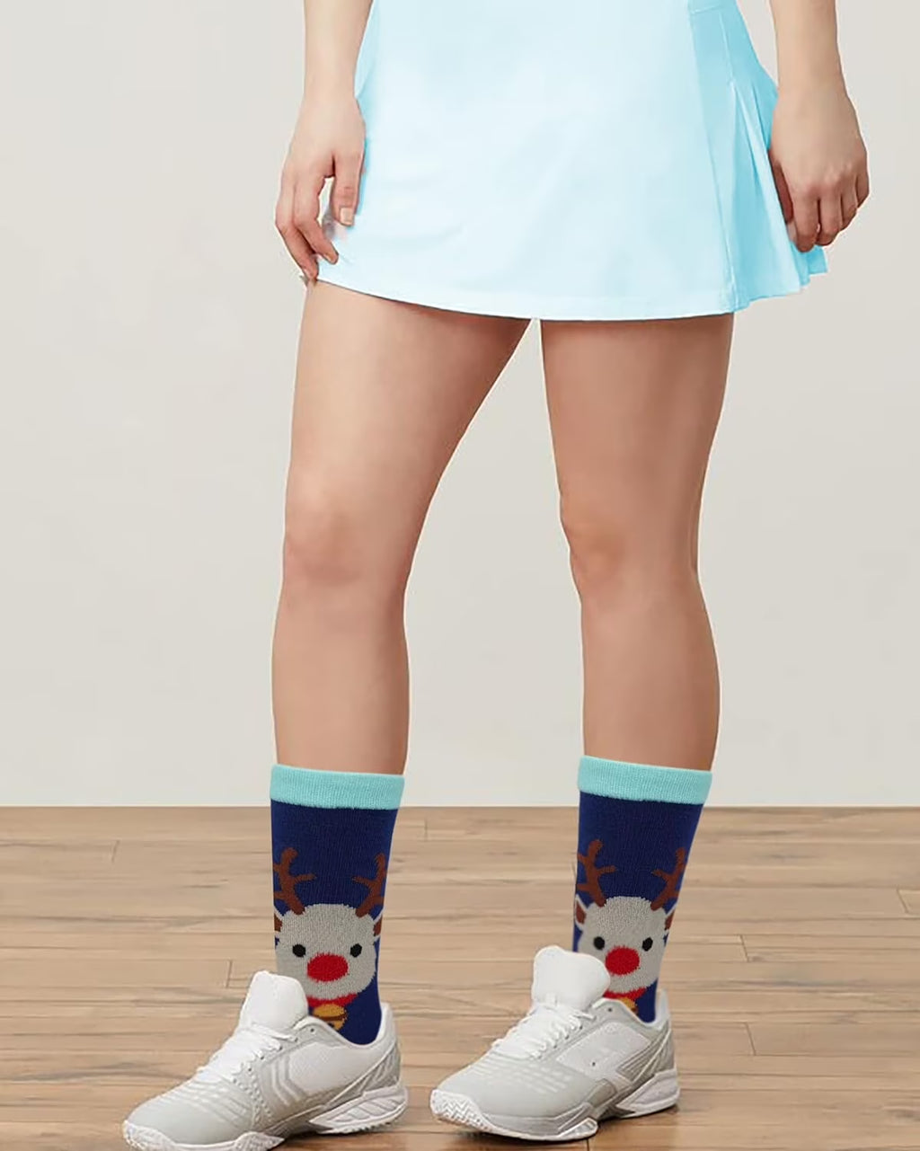 6 Pairs Women Christmas Holidays Novelty Design Crew Socks 9-11