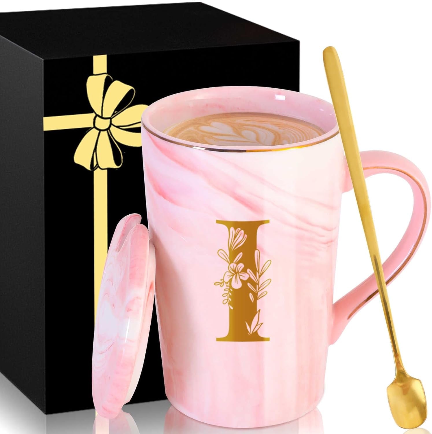 Personalized Ceramic Coffee Mug with Lid Tea Cup Mother Day Best Mama Mom Ever from Daughter Son Gifts Christmas Xmas Valentines Birthday Groom Bride Mother in Law Personalized Special Present,K