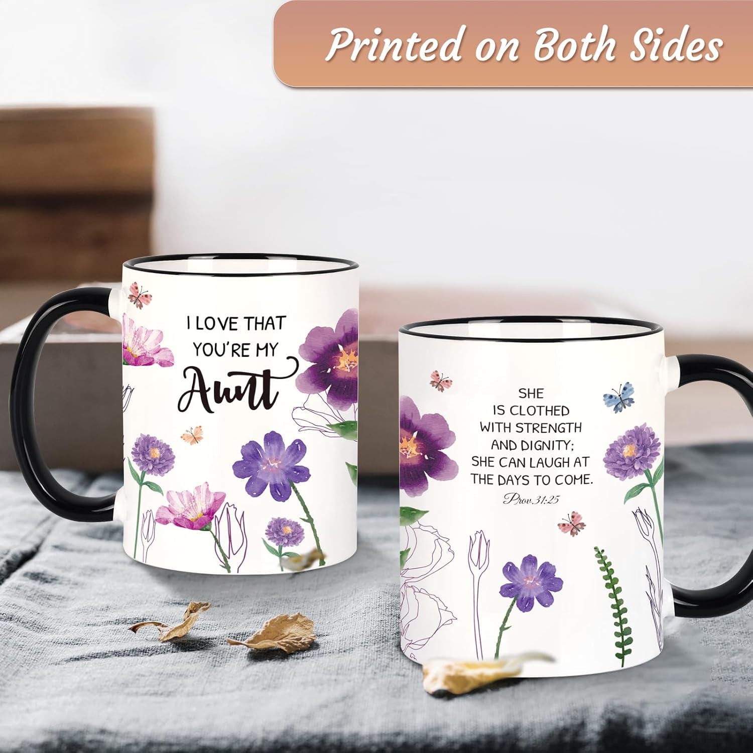 Aunt Gifts Mug 11Oz Aunt Birthday Gifts from Niece Nephew, Auntie Gift Ideas, Christian Positive Energy Inspirational Mothers Day Gift for Aunts, Auntie Coffee Tea Cup Microwave & Dishwasher Safe