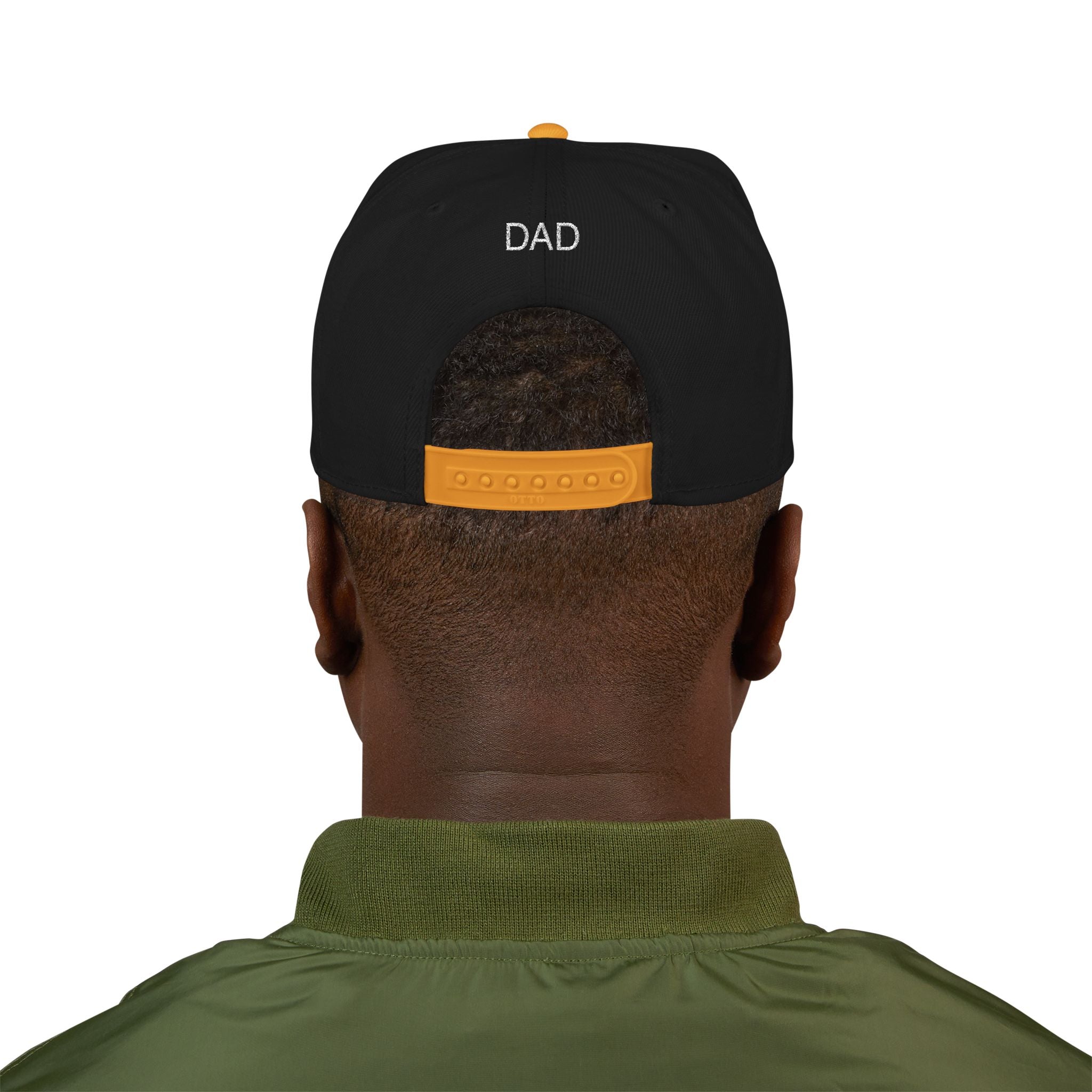Gold and black Snapback Hat — Embroidered “The Ultimate Father” Dad Cap with Gold Heart Accent