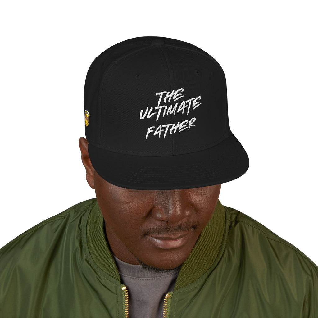 Snapback Hat — Embroidered “The Ultimate Father” Dad Cap with Gold Heart Accent