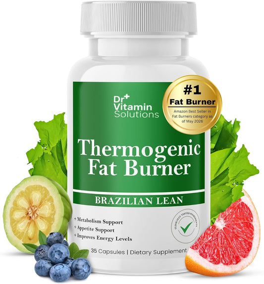 Thermogenic Fat Burner Brazilian Lean, Weight Loss Pills for Women, Waist Trimmer & Supplements for Bloating for Women & Men, 60 Capsules