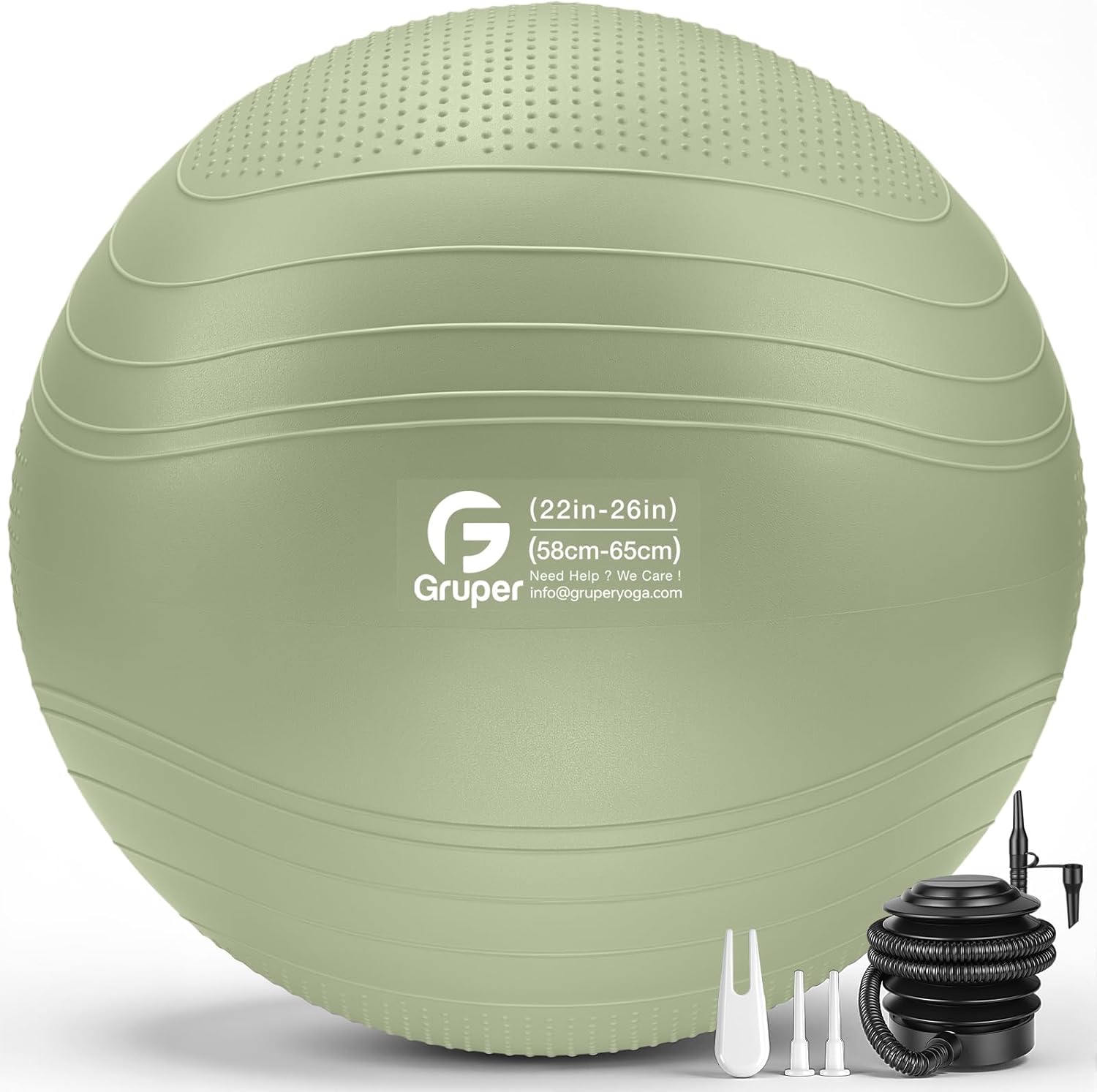 Bouncy Buddy Yoga Orb: Versatile Inflatable Seating for Stretching and Comfort, Available in Four Sizes with Included Pump and Flexibility Guide