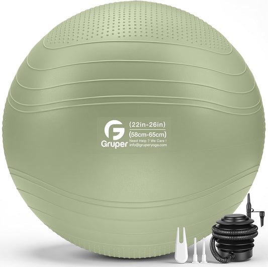 Bouncy Buddy Yoga Orb: Versatile Inflatable Seating for Stretching and Comfort, Available in Four Sizes with Included Pump and Flexibility Guide