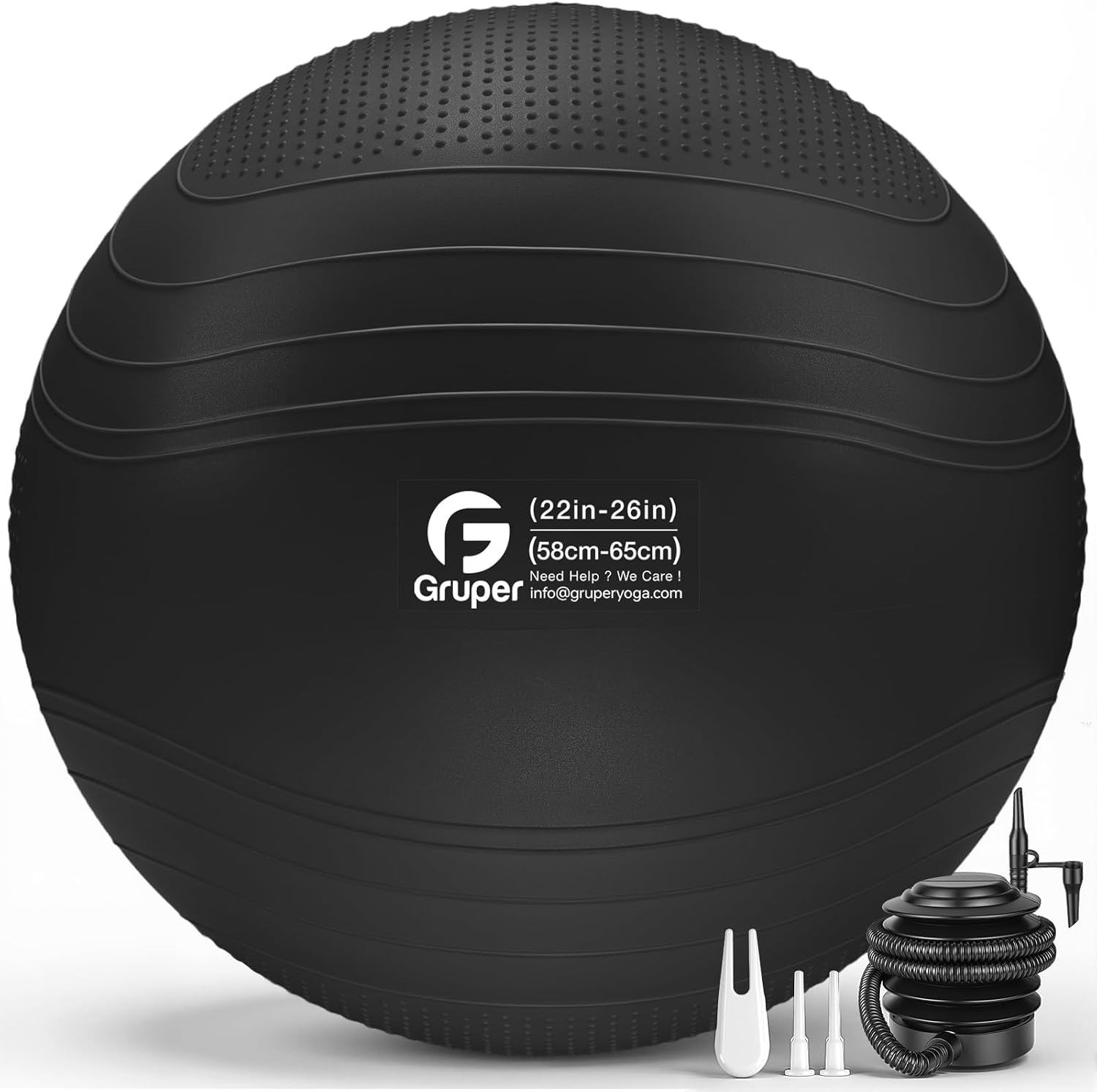Bouncy Buddy Yoga Orb: Versatile Inflatable Seating for Stretching and Comfort, Available in Four Sizes with Included Pump and Flexibility Guide