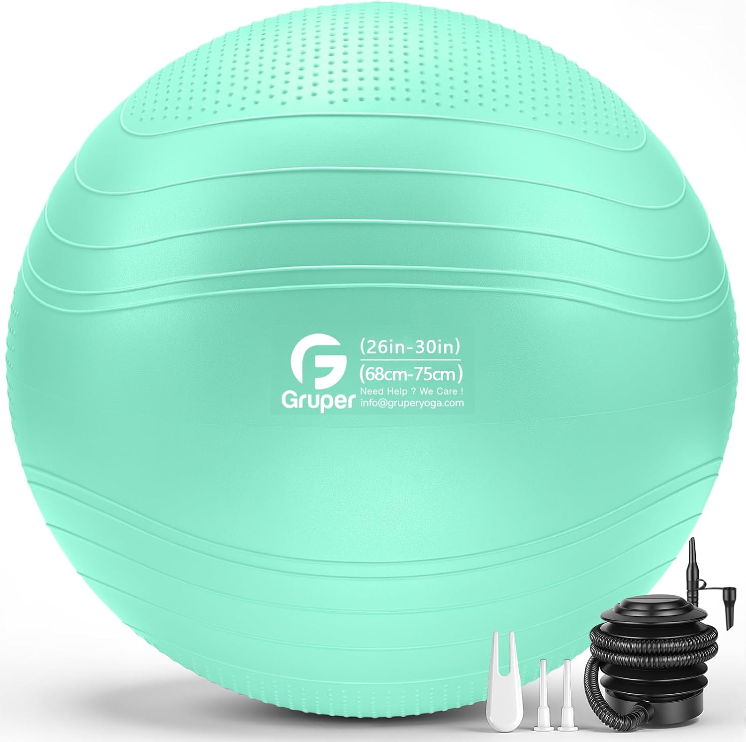 Bouncy Buddy Yoga Orb: Versatile Inflatable Seating for Stretching and Comfort, Available in Four Sizes with Included Pump and Flexibility Guide