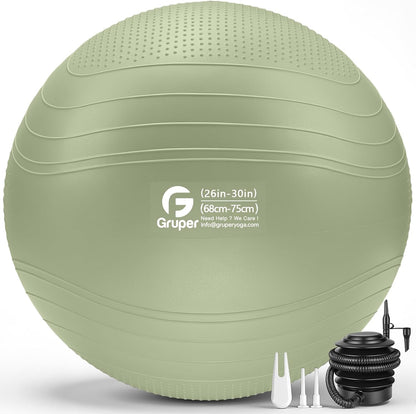 Bouncy Buddy Yoga Orb: Versatile Inflatable Seating for Stretching and Comfort, Available in Four Sizes with Included Pump and Flexibility Guide