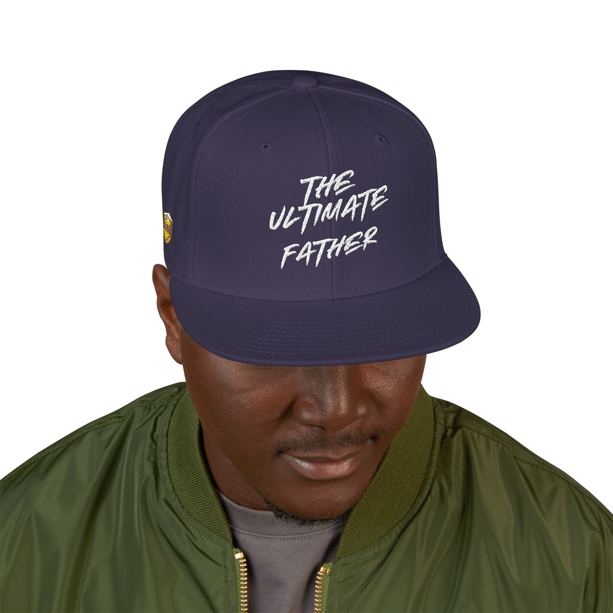 Snapback Hat — Embroidered “The Ultimate Father” Dad Cap with Gold Heart Accent
