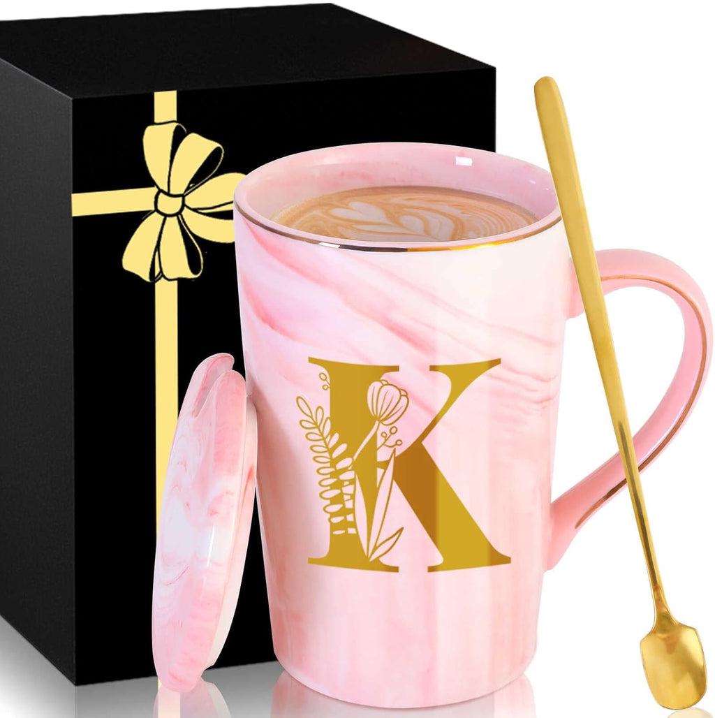 Personalized Ceramic Coffee Mug with Lid Tea Cup Mother Day Best Mama Mom Ever from Daughter Son Gifts Christmas Xmas Valentines Birthday Groom Bride Mother in Law Personalized Special Present,K