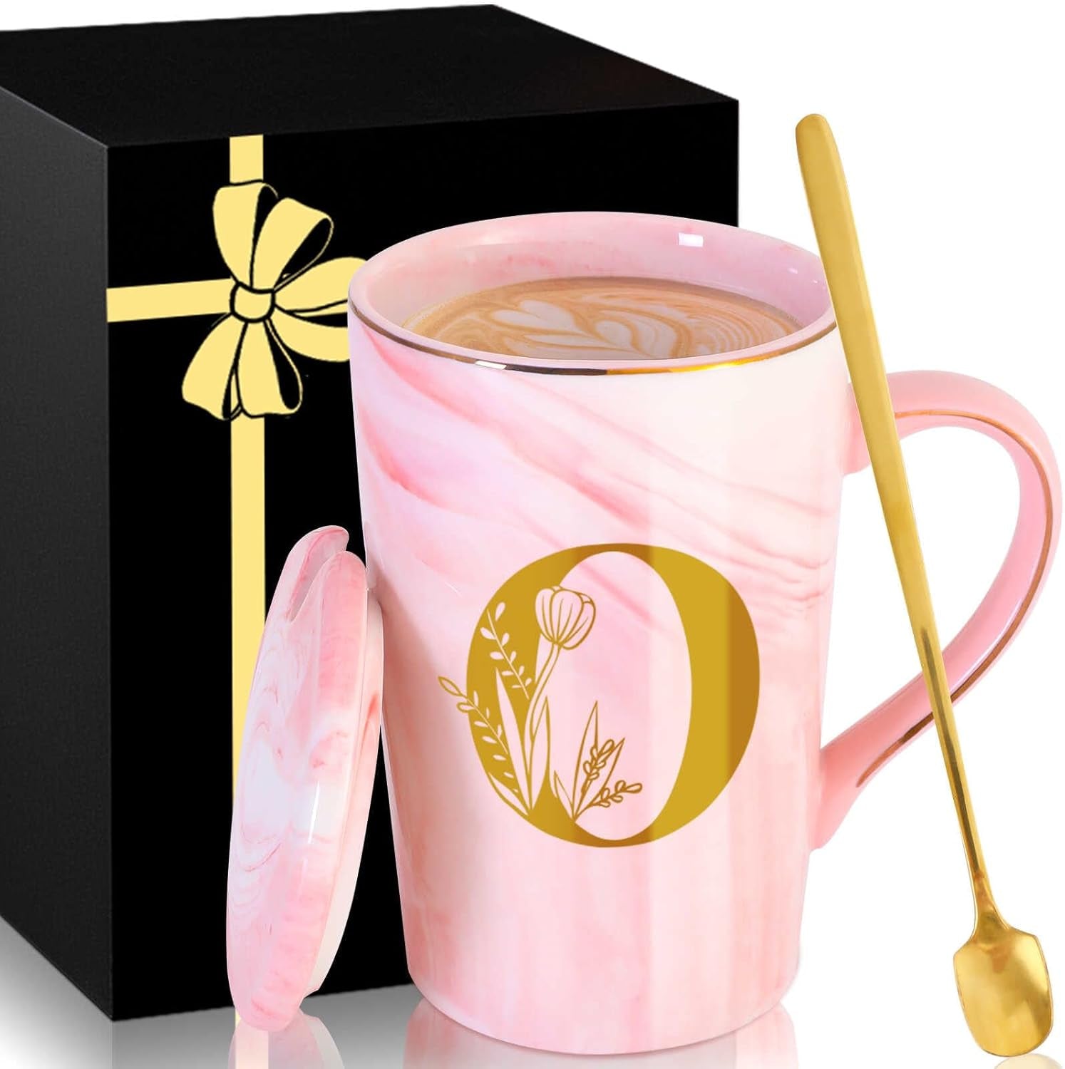 Personalized Ceramic Coffee Mug with Lid Tea Cup Mother Day Best Mama Mom Ever from Daughter Son Gifts Christmas Xmas Valentines Birthday Groom Bride Mother in Law Personalized Special Present,K