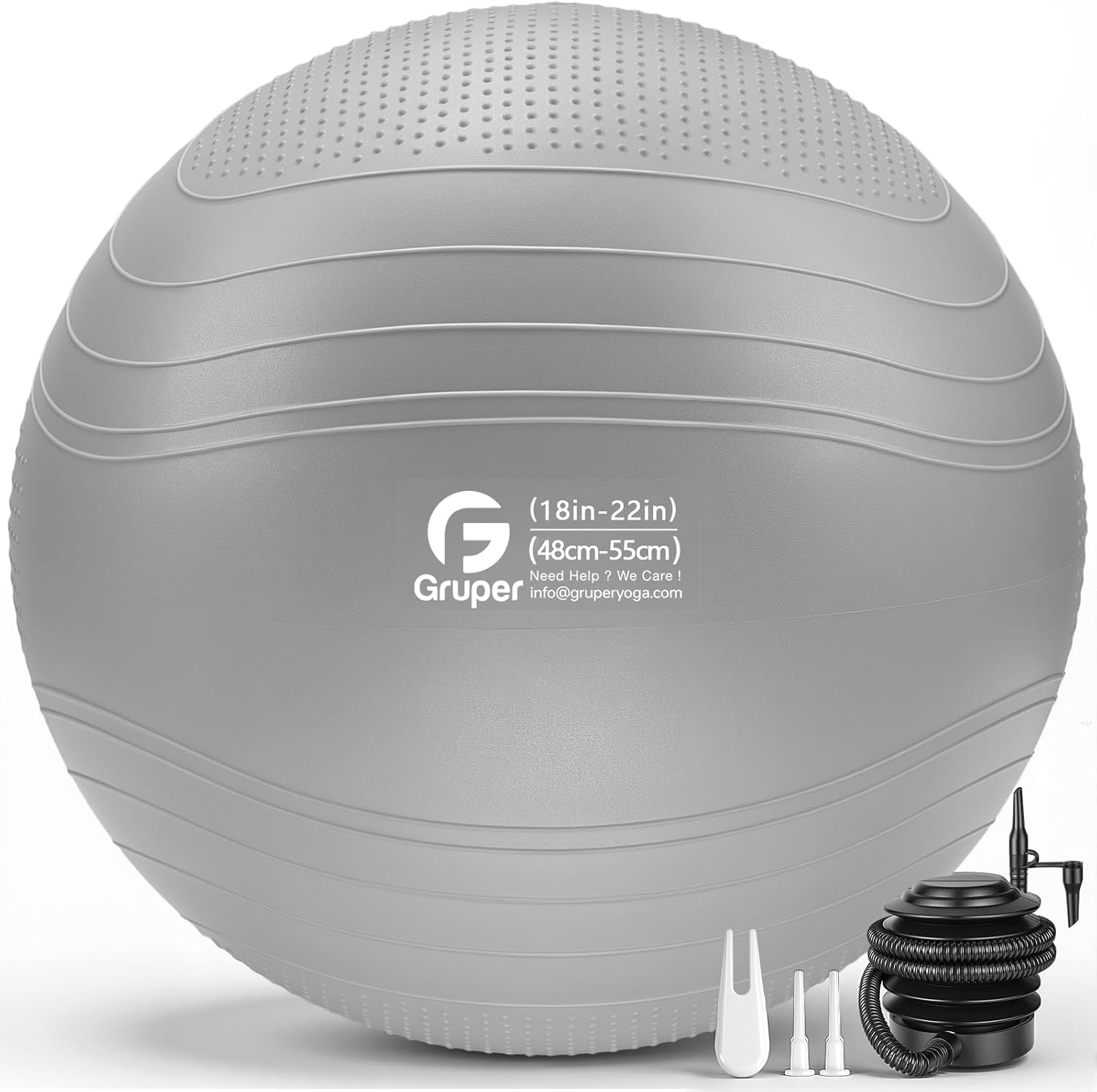 Bouncy Buddy Yoga Orb: Versatile Inflatable Seating for Stretching and Comfort, Available in Four Sizes with Included Pump and Flexibility Guide