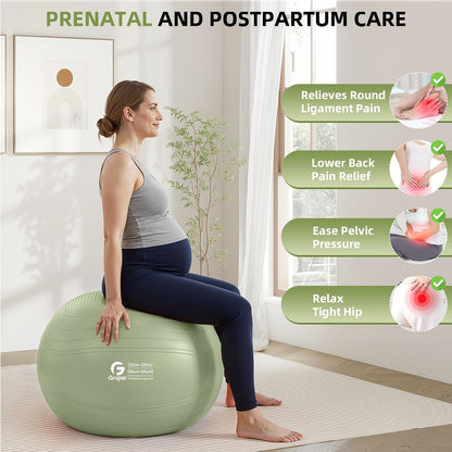 Bouncy Buddy Yoga Orb: Versatile Inflatable Seating for Stretching and Comfort, Available in Four Sizes with Included Pump and Flexibility Guide