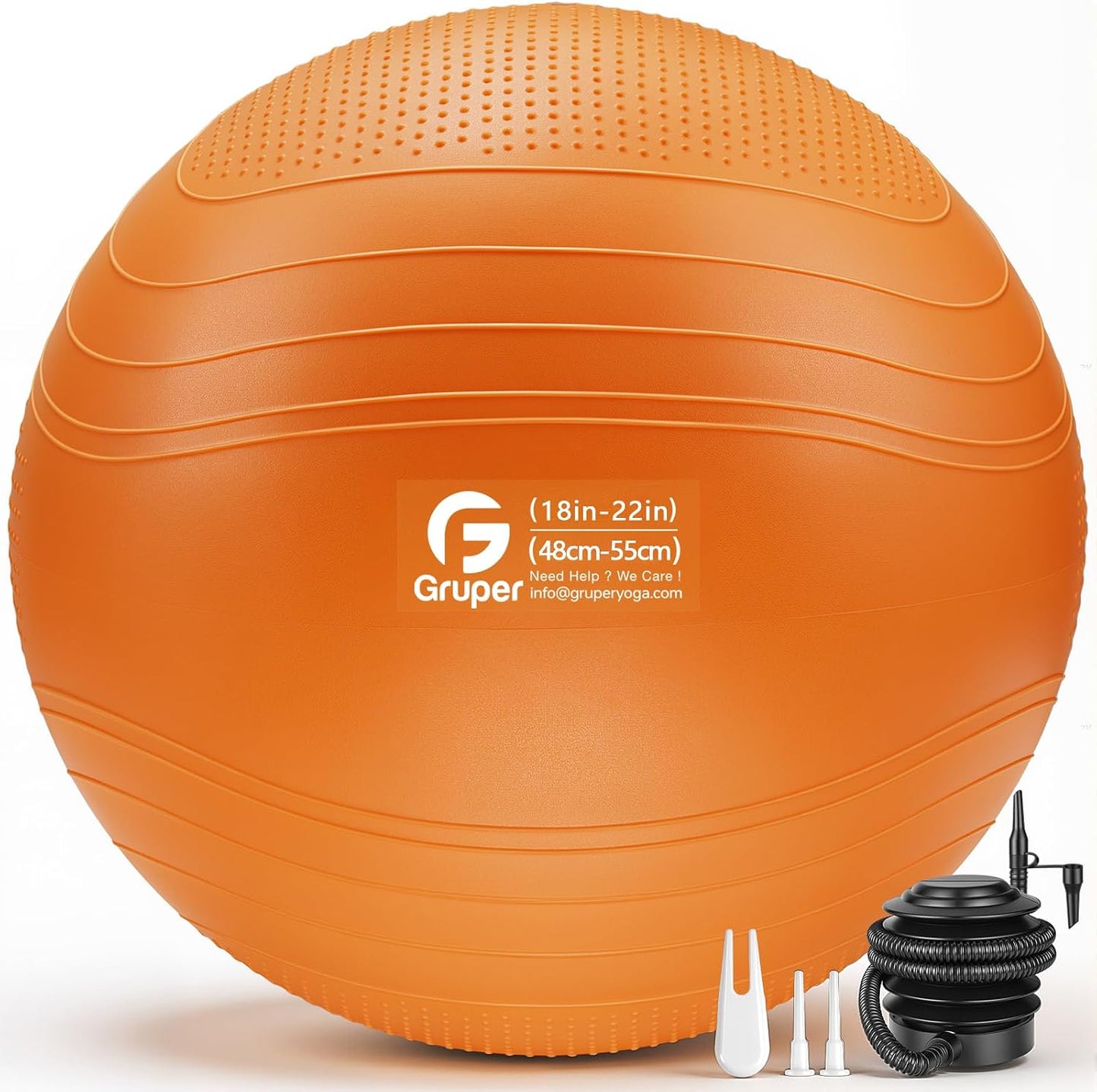 Bouncy Buddy Yoga Orb: Versatile Inflatable Seating for Stretching and Comfort, Available in Four Sizes with Included Pump and Flexibility Guide
