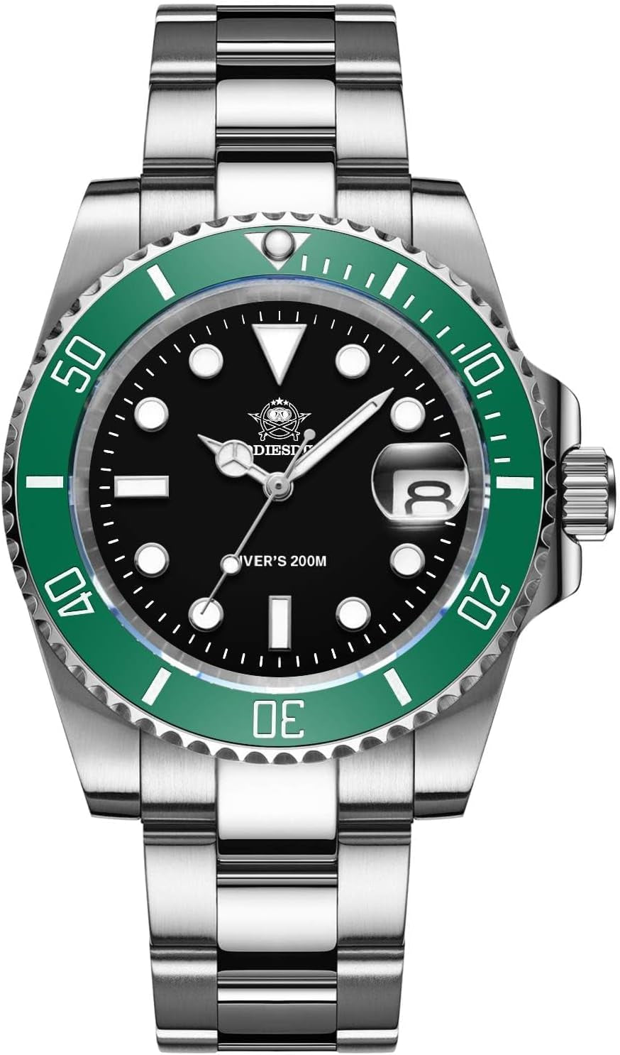 41 MM Mens Dive Watch Quartz Movement Watches for Men Easy to Read Dial 200 M Waterproof BGW9 Luminous Analog Orange/Red/Green/Black Gradient Dial