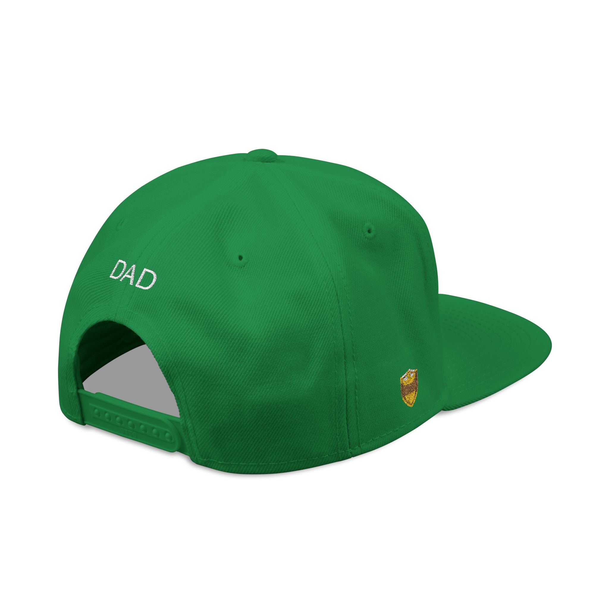 Green Snapback Hat — Embroidered “The Ultimate Father” Dad Cap with Gold Heart Accent