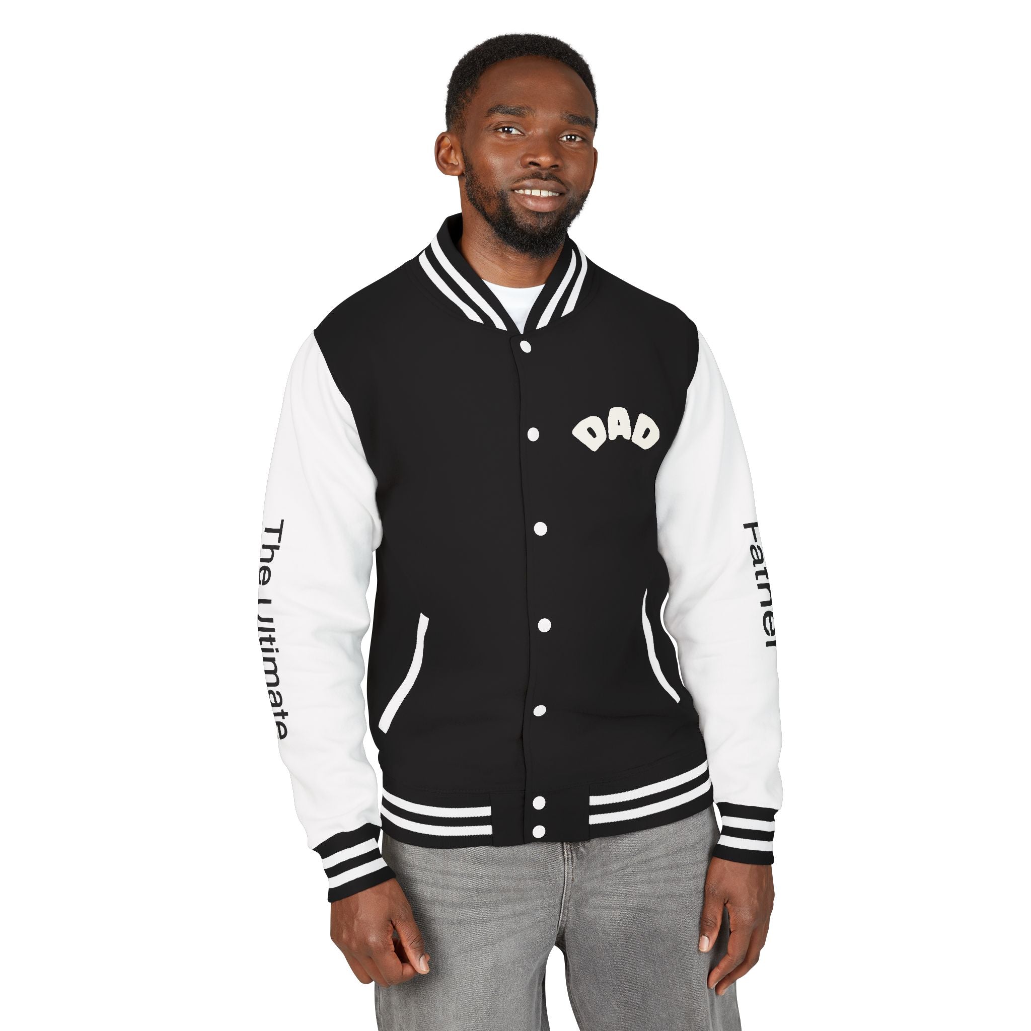 The Ultimate Father Letterman Jacket – 'New Dad' Graphic Varsity Jacket