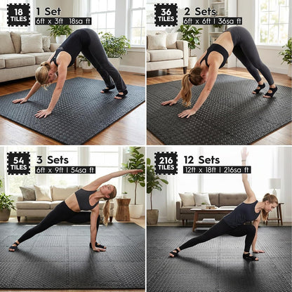 The Ultimate Puzzle for Grown-Ups: 18 Foam Tiles That Won't Disappear Under Your Couch, Perfect for Not Tripping Over Your Workout Gear!