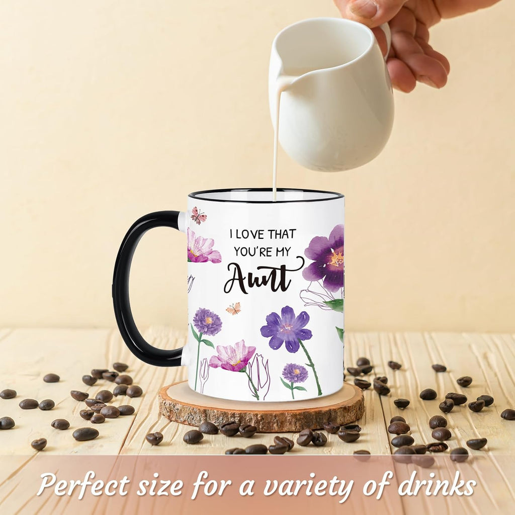 Aunt Gifts Mug 11Oz Aunt Birthday Gifts from Niece Nephew, Auntie Gift Ideas, Christian Positive Energy Inspirational Mothers Day Gift for Aunts, Auntie Coffee Tea Cup Microwave & Dishwasher Safe