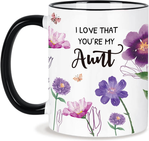 Aunt Gifts Mug 11Oz Aunt Birthday Gifts from Niece Nephew, Auntie Gift Ideas, Christian Positive Energy Inspirational Mothers Day Gift for Aunts, Auntie Coffee Tea Cup Microwave & Dishwasher Safe