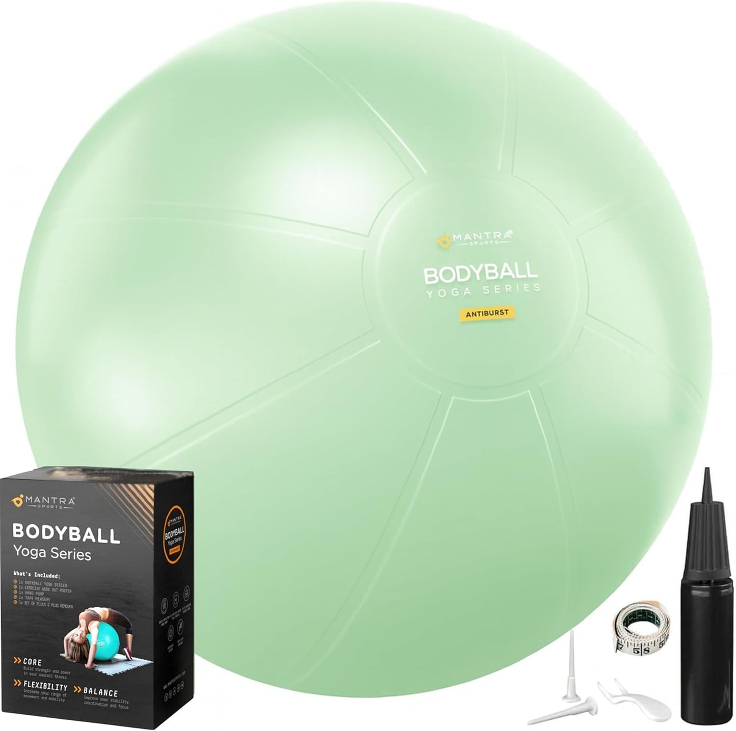 Exercise Ball – Yoga Ball for Pilates & Fitness - Birthing for Pregnancy, Stability, Core, Balance, Therapy for Physical Rehab, Workout for Home Gym & Office Chair, Fast Pump Included