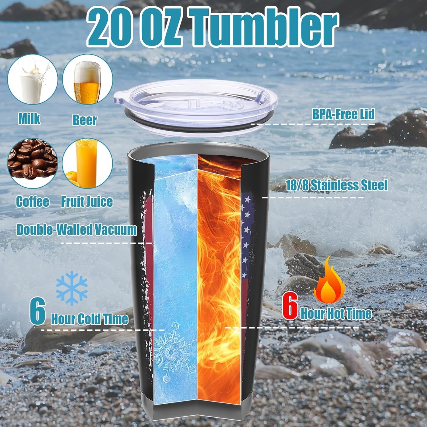 Fishing Hunting Camping Gifts Funny Hat Socks Tumbler Gift Box for Dad Husband Boyfriend Grandpa Fathers Day Birthday Christmas Black
