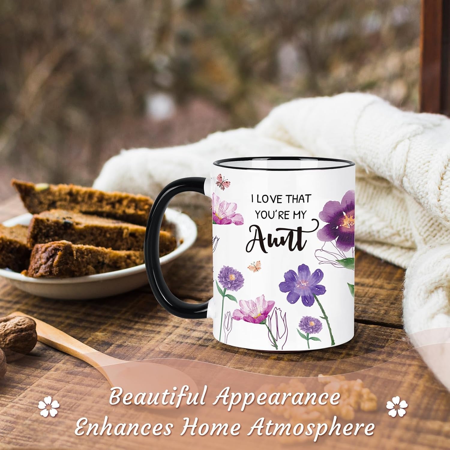 Aunt Gifts Mug 11Oz Aunt Birthday Gifts from Niece Nephew, Auntie Gift Ideas, Christian Positive Energy Inspirational Mothers Day Gift for Aunts, Auntie Coffee Tea Cup Microwave & Dishwasher Safe