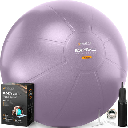 Exercise Ball – Yoga Ball for Pilates & Fitness - Birthing for Pregnancy, Stability, Core, Balance, Therapy for Physical Rehab, Workout for Home Gym & Office Chair, Fast Pump Included